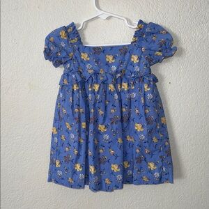 Janie and Jack Blue Dress with Yellow Floral Design